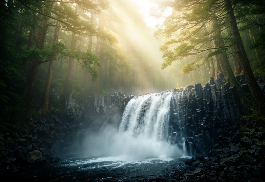 Misogi ritual waterfall